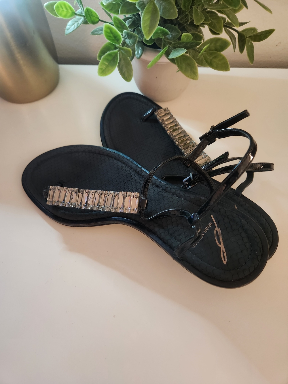 Brian Atwood Callas crystal embellished thong sandals